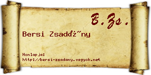 Bersi Zsadány névjegykártya